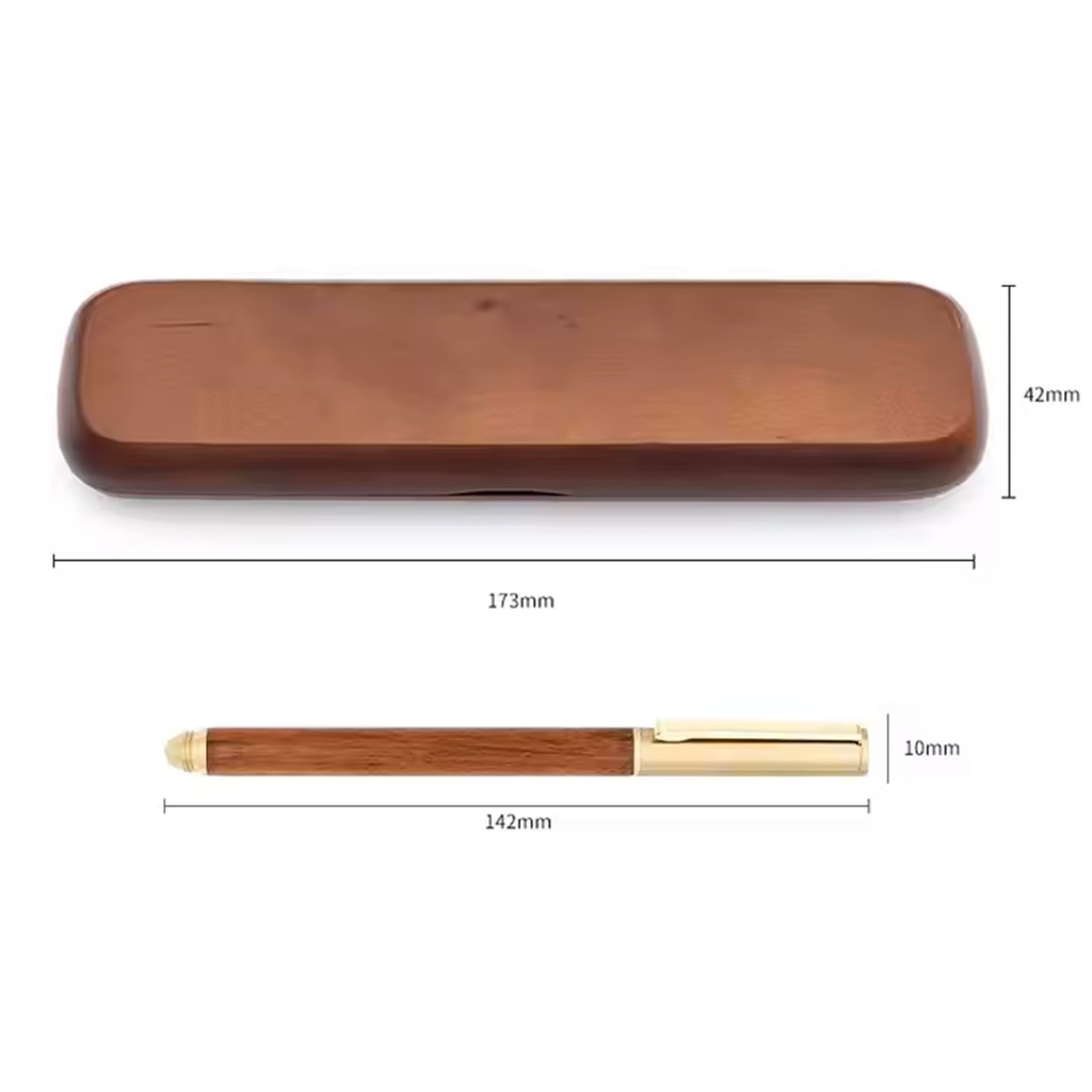 Engraved Wooden & Brass Ballpoint Pen. LM4391