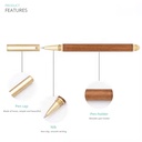 Engraved Wooden & Brass Ballpoint Pen. LM4391