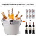 Everich Stainless Steel Cooler Bucket with Handle - 1.8 Gallons. NY2242
