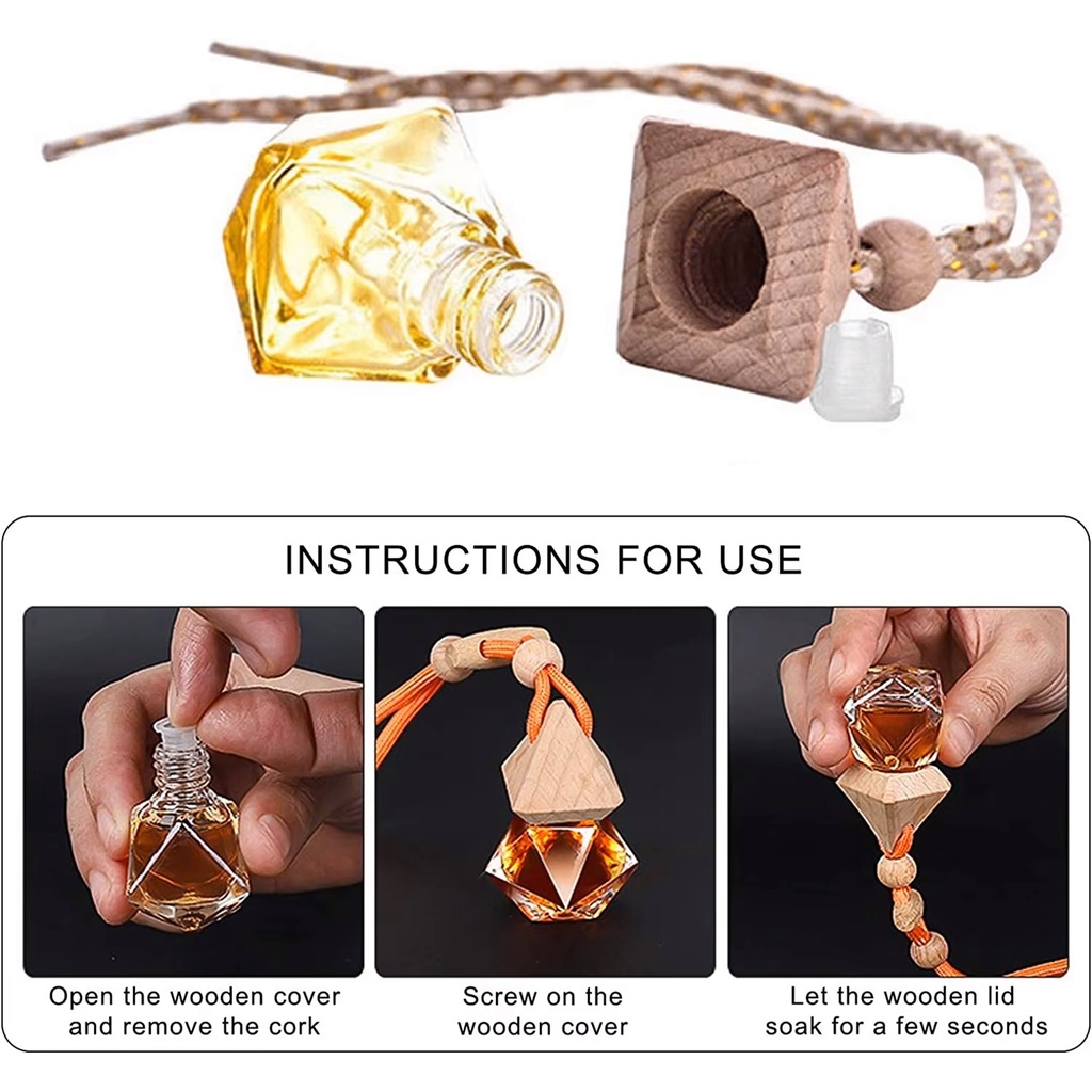 Wooden Triangular Gem-Shaped Lid with a Glass Perfume bottle. VR4234