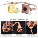 Wooden Triangular Gem-Shaped Lid with a Glass Perfume bottle. VR4234