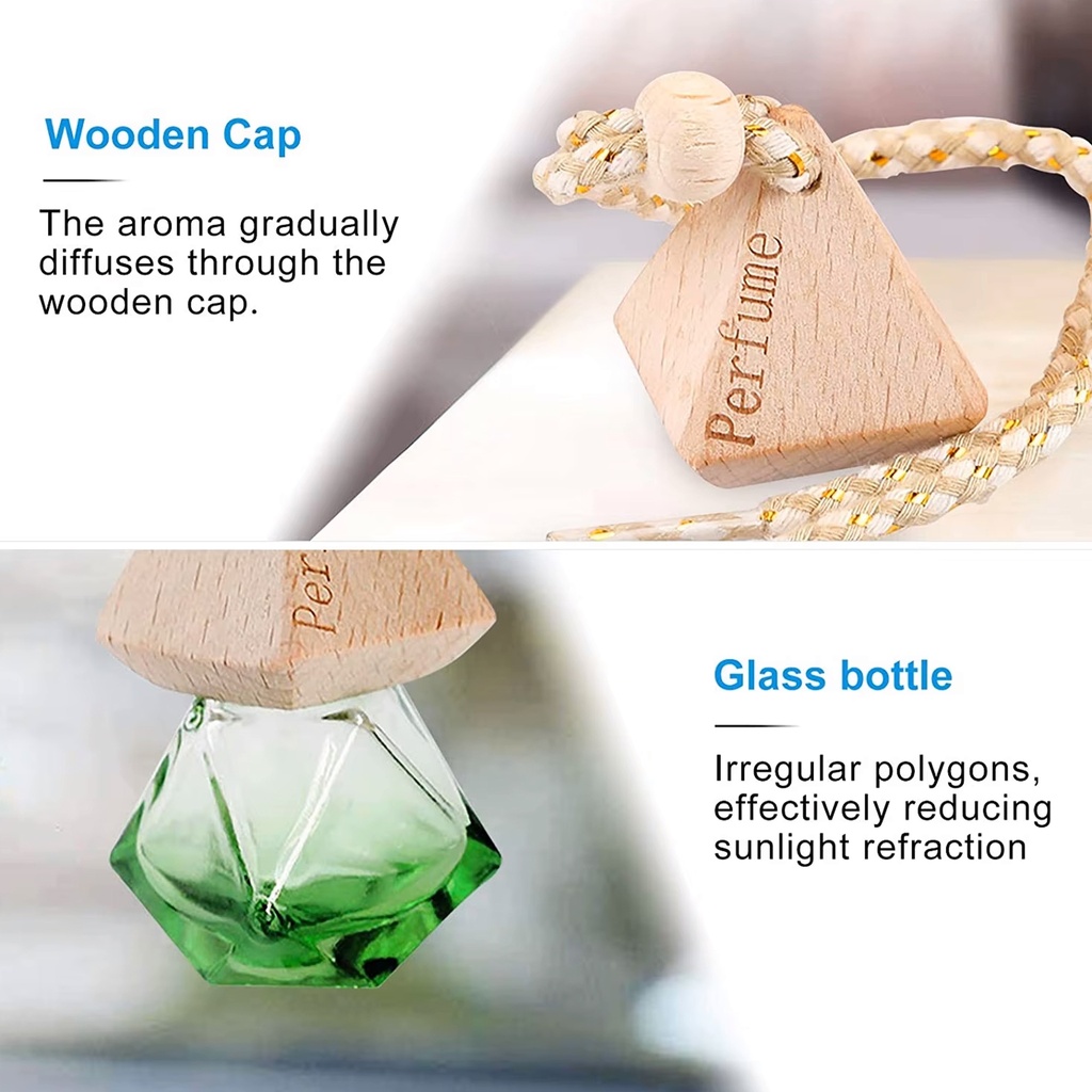 Wooden Triangular Gem-Shaped Lid with a Glass Perfume bottle. VR4234