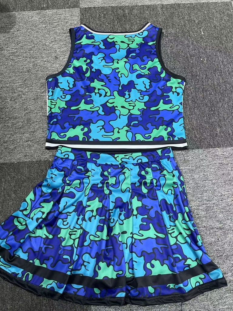 UPHILL™ Cheerleader uniform (Sleeveless Crop top and Skirt). SJ7052