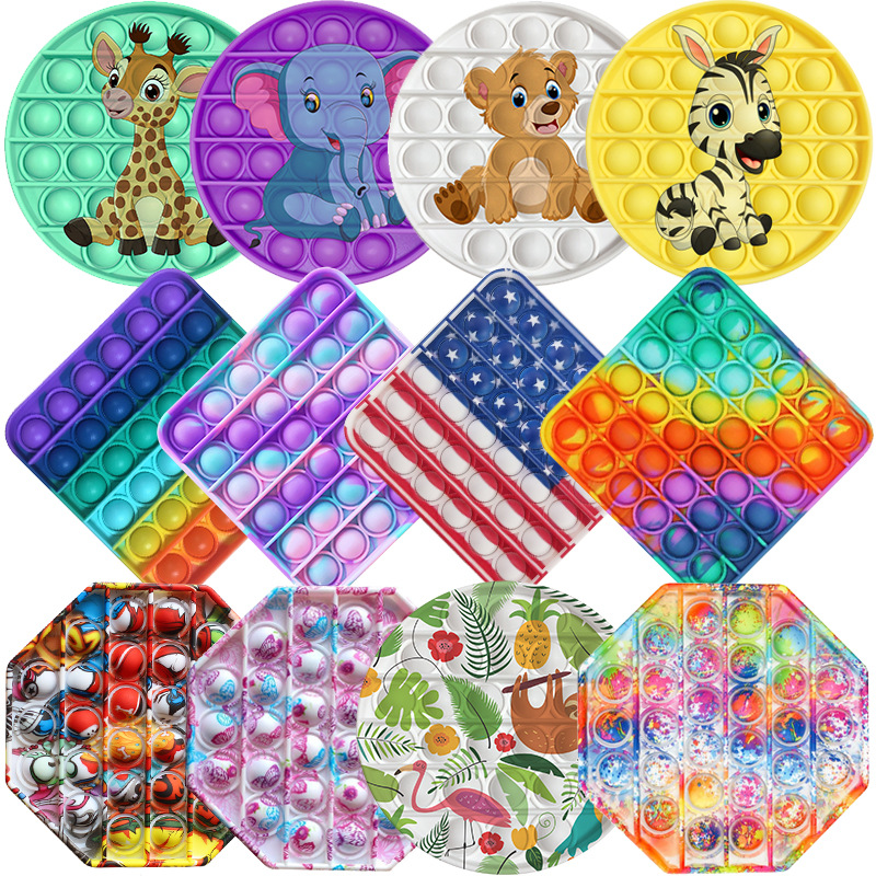 Pop It Fidget Toy - Square w/ Carabiner