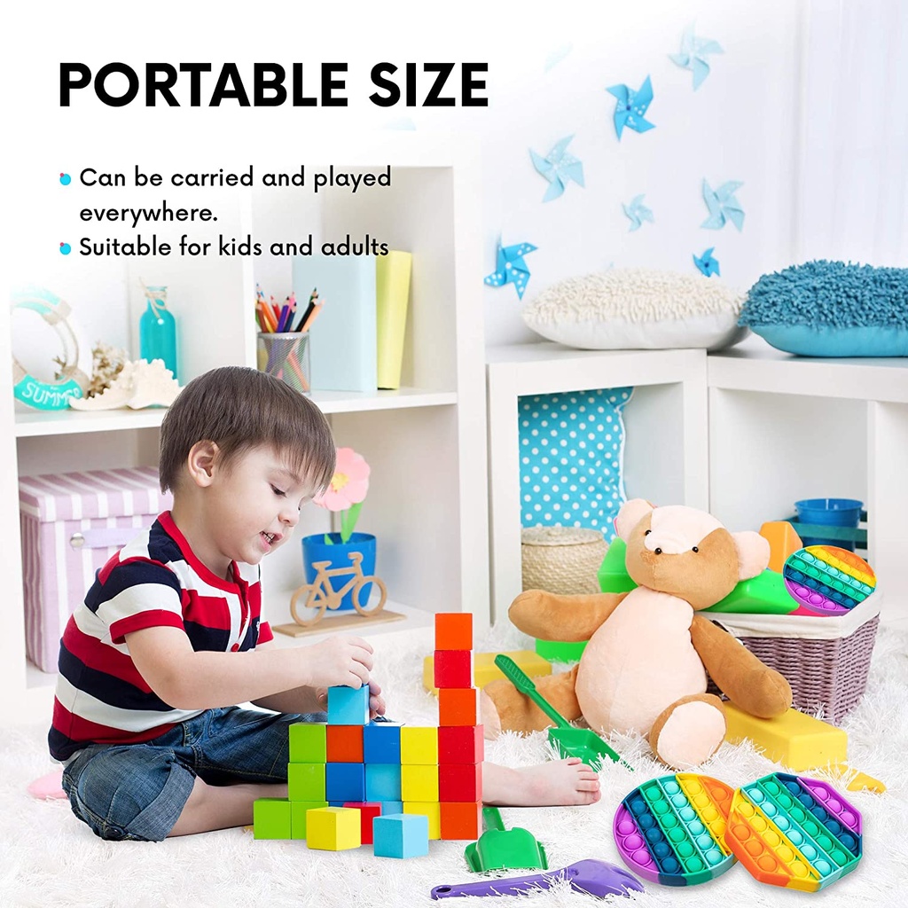 Pop It Fidget Toy - Square w/ Carabiner