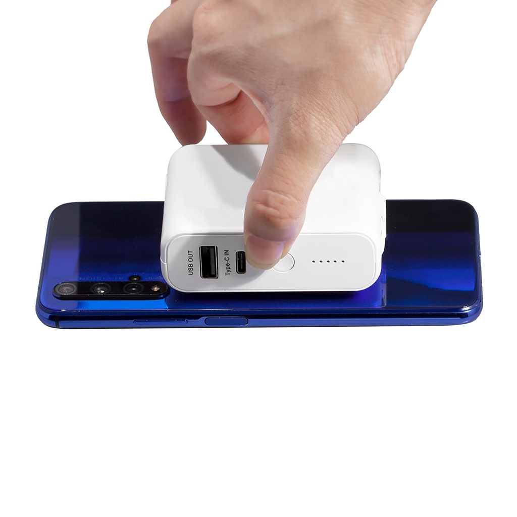 Suction Wireless Power Bank w/ Built-in Charging Cables - 5,000 mAh