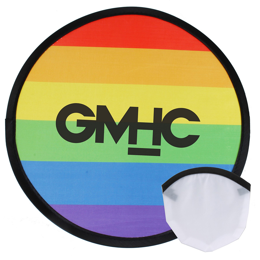 Folding Flyer Disc Hand Fan With Pouch
