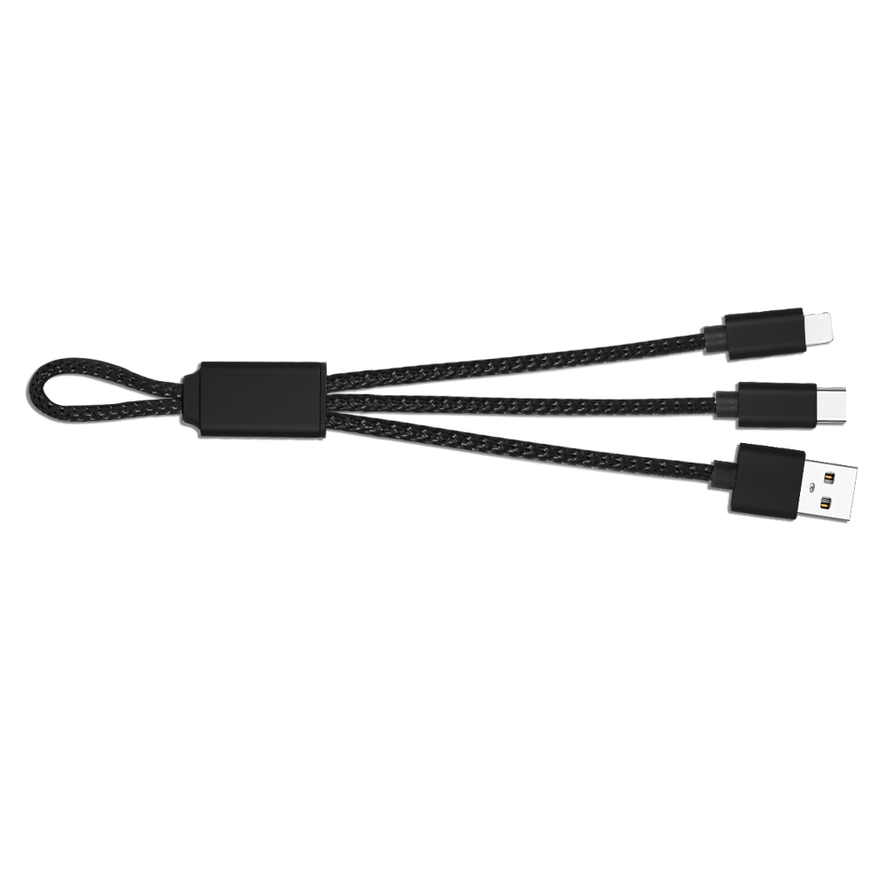 3-in-1 USB Charging Cables Type C, IOS and Micro USB