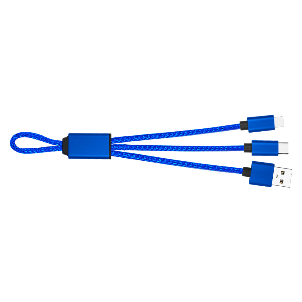 3-in-1 USB Charging Cables Type C, IOS and Micro USB