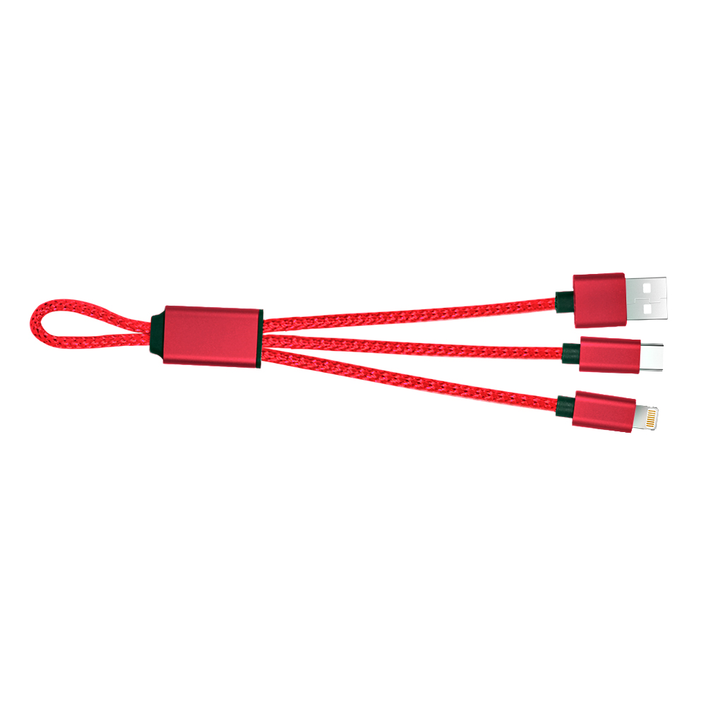 3-in-1 USB Charging Cables Type C, IOS and Micro USB