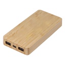 Eco-Friendly Bamboo 10,000mAh Power Bank and QI Wireless Charger 2-in-1