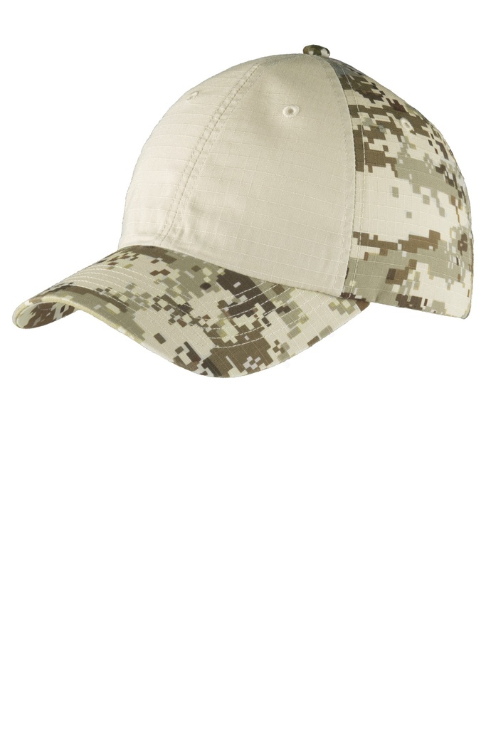 Embroidery Port Authority® Colorblock Digital Ripstop Camouflage Cap. 