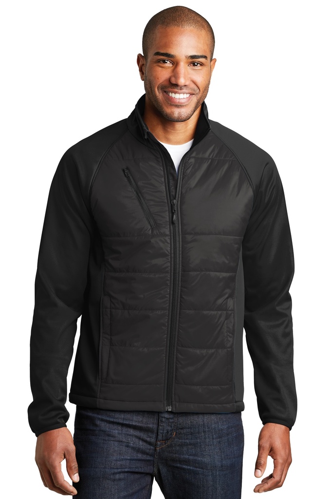 Embroidery Port Authority® Hybrid Soft Shell Jacket. 