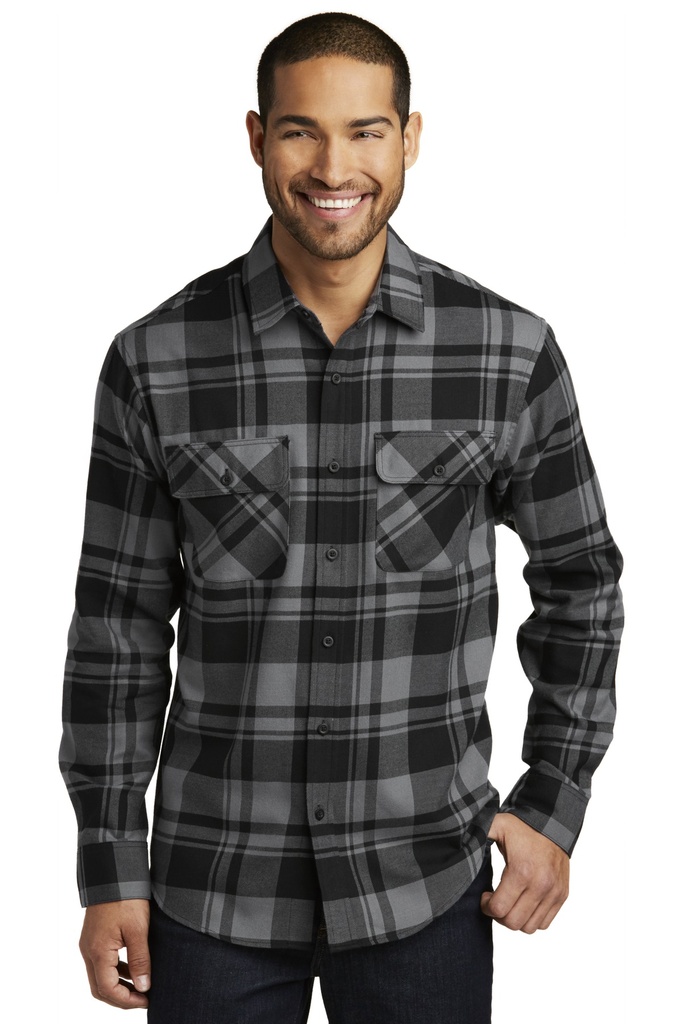 Embroidery Port Authority® Plaid Flannel Shirt.