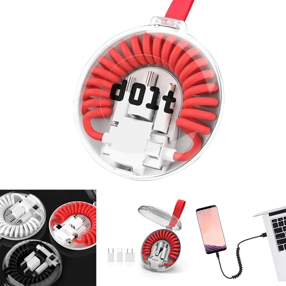 Flexcharge All-in-1 Spring Coil Charging Cable In Branded Storage Box