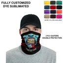 2 Ply Full Color Neck Gaiter Tube Face Mask. CV7592