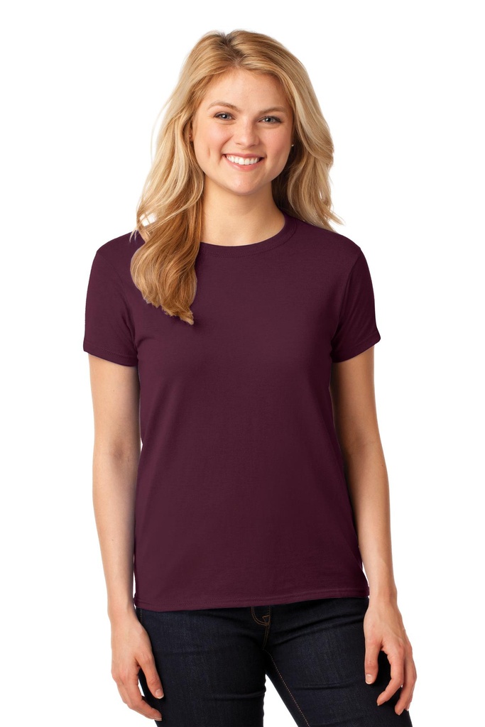 [942532] Gildan Ladies Heavy Cotton 100% Cotton T-Shirt. 5000L (Maroon, S)