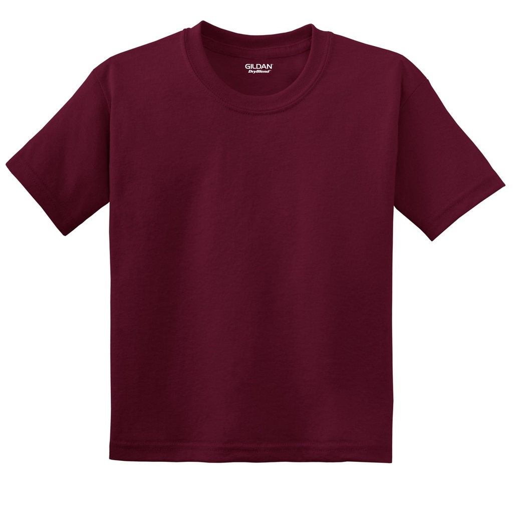 [261571] Gildan Youth DryBlend 50 Cotton/50 Poly T-Shirt. 8000B (Maroon, XS)