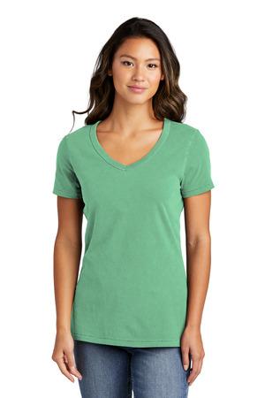 [1785831] Port & Company Ladies Beach Wash Garment-Dyed V-Neck Tee LPC099V (White, XS)