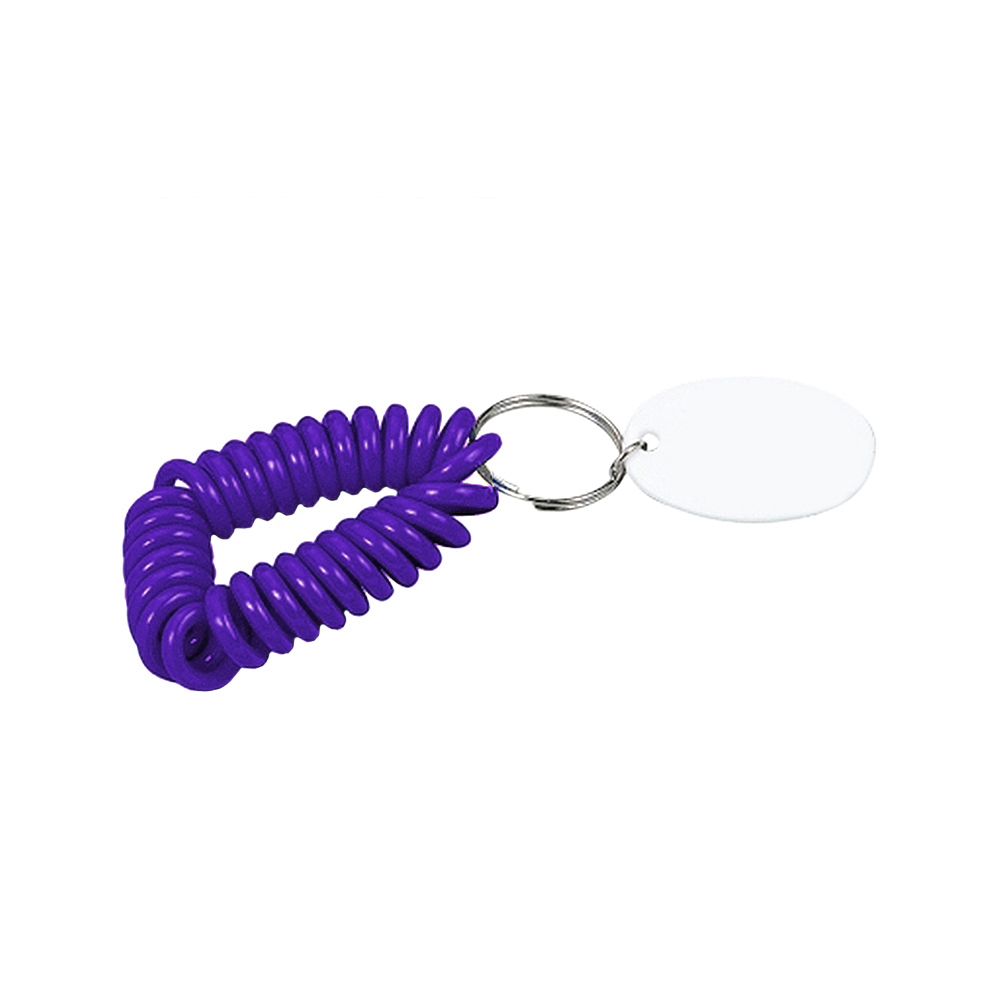 Bracelet Coil Keychain W/ Imprinted Tag. UB3730