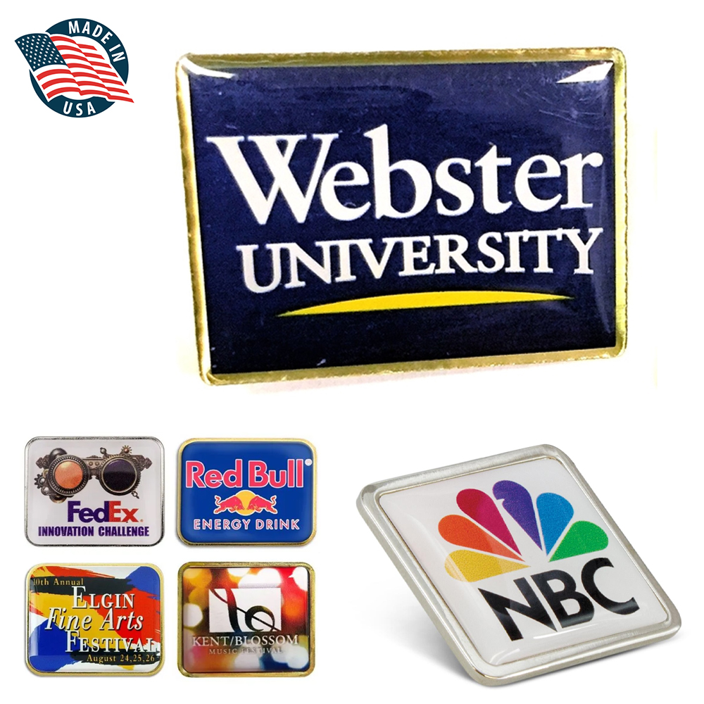 1.25" x 1" Rectangle Graphic Pin - Made In USA. Inquire for more sizes.. PWB28970