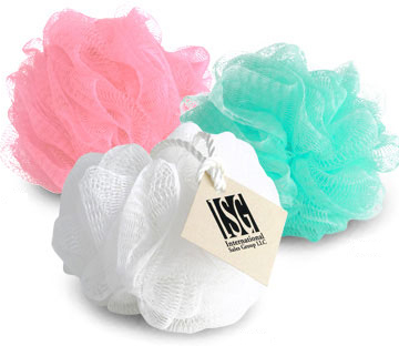 Classic Nylon Net Bath Sponge with Imprinted Tag. NS4006