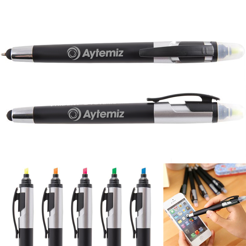 Colortouch Gift Multi-color Highlighter Ball Pen With Stylus Screen Touch. AC3744