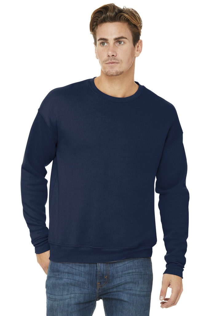 [1303781] BELLA+CANVAS Unisex Sponge Fleece Drop Shoulder Sweatshirt. BC3945 (Navy, XS)