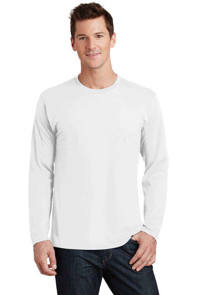 [1085782] Port & Company Long Sleeve Fan Favorite Tee. PC450LS (White, S)