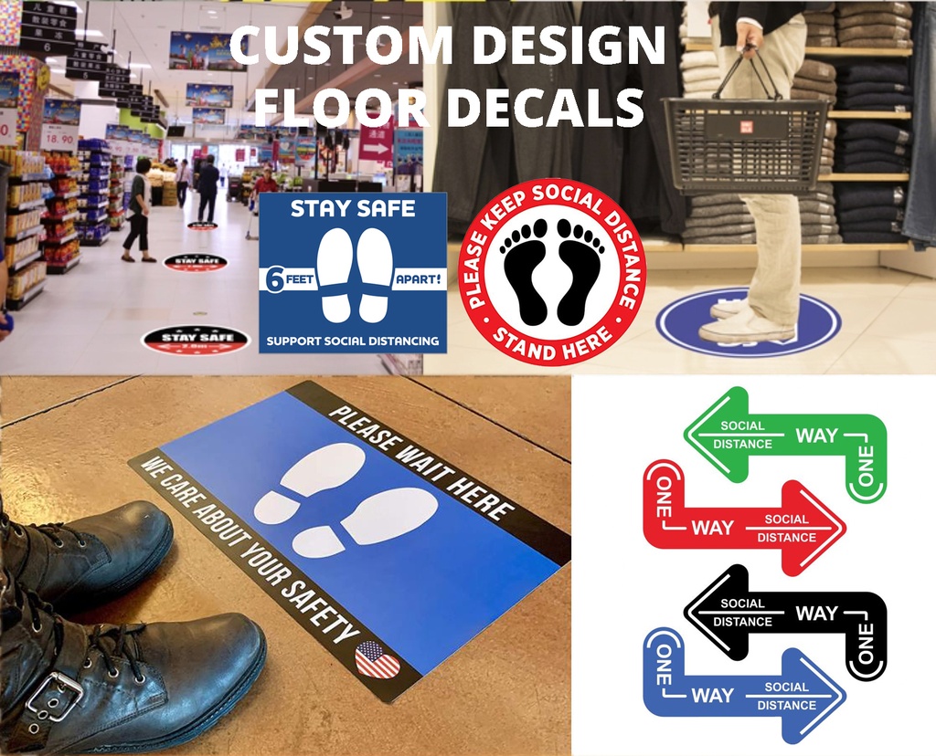 Custom Covid-19 Removable Floor Decals Stickers. CV9568