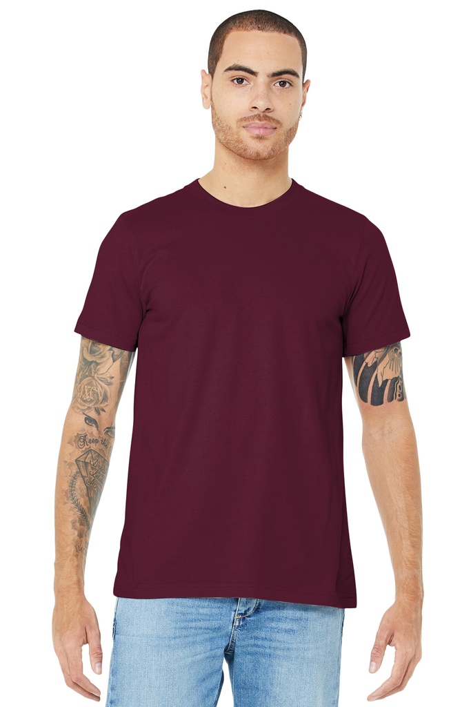 [1296211] BELLA+CANVAS Unisex Jersey Short Sleeve Tee. BC3001 (Maroon, XS)