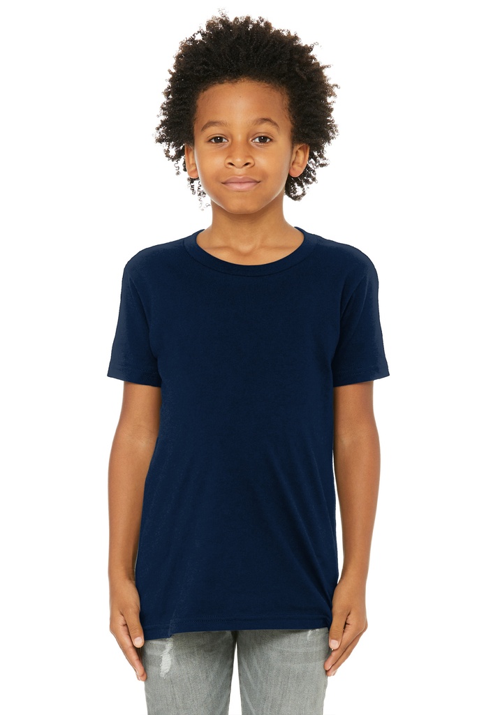 [1297912] BELLA+CANVAS Youth Jersey Short Sleeve Tee. BC3001Y (Navy, S)
