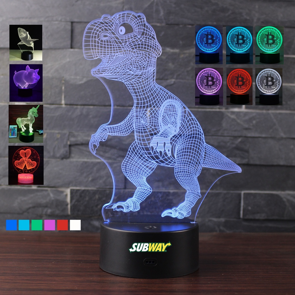 Custom 3D 7 Color Touch LED Table Lamp. NL9165