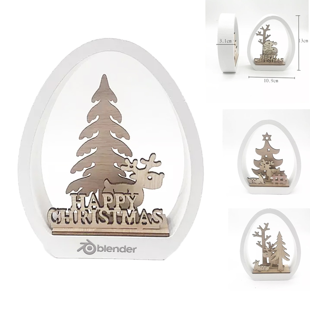 Engraved Tabletop Wooden Christmas Decoration Ornaments. XM8571