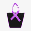 Inverted trapezoidal Ribbon Shopping Tote Bag Breast Cancer Awareness - 10" x 13.6" x 4". BCA4735
