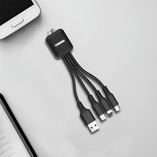 LED 3-in-1 Fast Charger: Type-C, Micro USB Charging Cable. FC5911