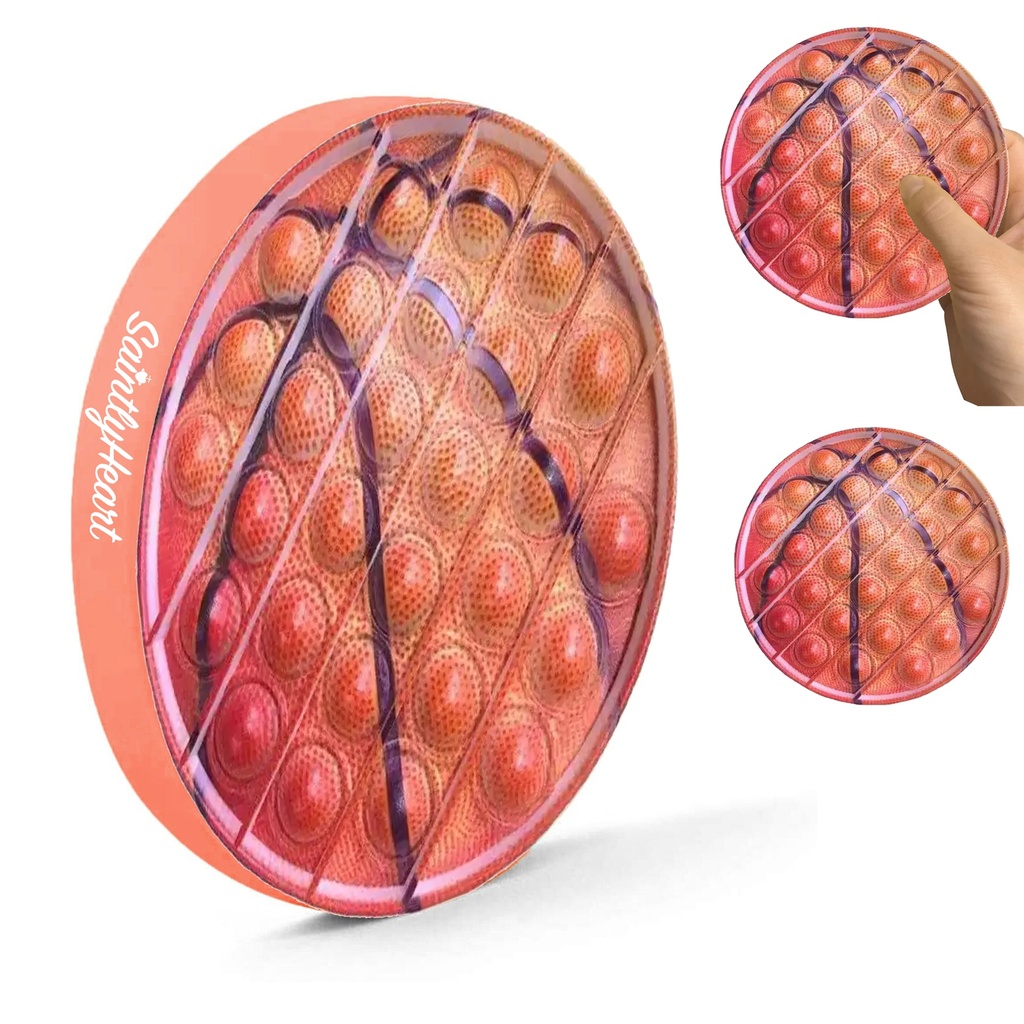 Pop It Fidget Toy - Basketball Shaped Full Color. ST6032