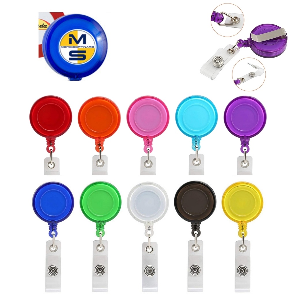 Retractable ID Badge Reel Holder - Epoxy Full-Color. BH6255