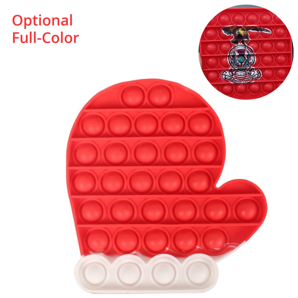 Santa Glove Pop It Fidget Toy - Optional Full-Color. ST6071