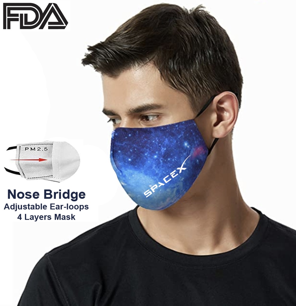 FDA Approved 4 Ply Sublimation Face Mask w/ Carbon Filter. CV2925