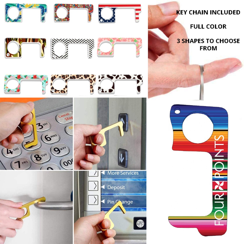 Full Color PPE No Touch Hygiene Door Opener Tool - Acrylic. CV9075