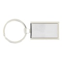 Rectangular Metal Chrome Keychain. KC5022