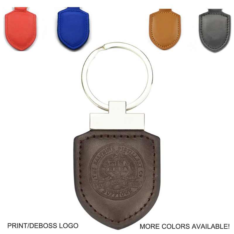 The Shield Stitched Leatherette Key Tag. KC8895