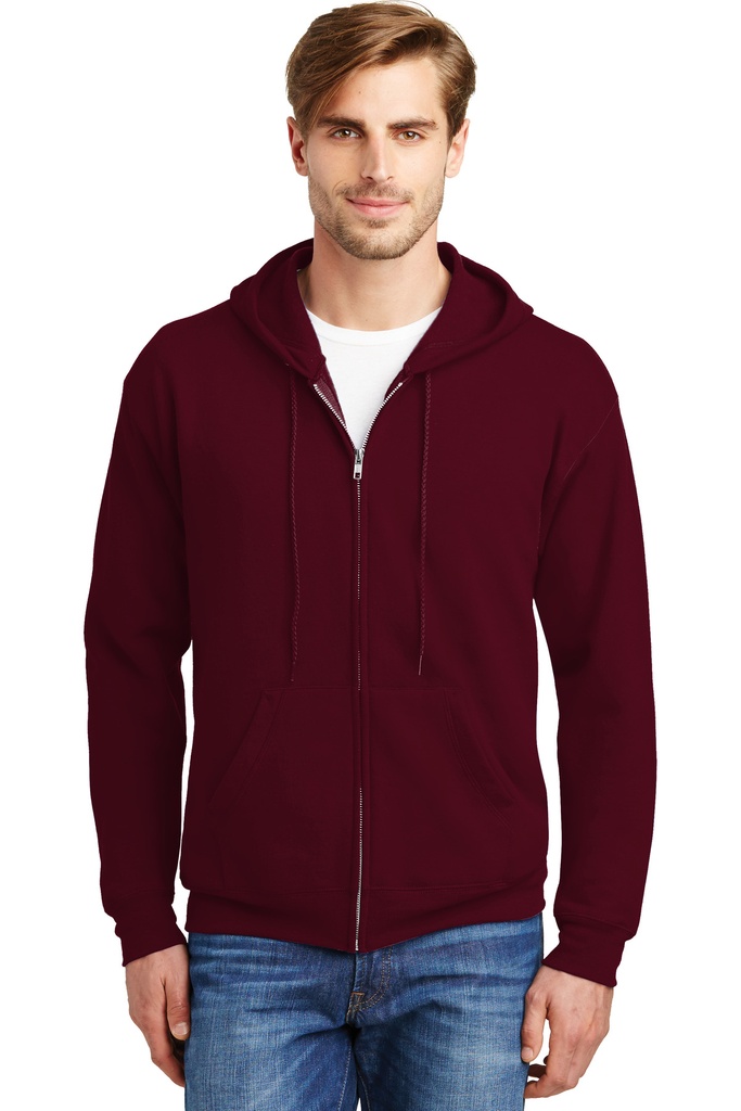 [513502] Hanes - EcoSmart Full-Zip Hooded Sweatshirt. P180 (Maroon, S)