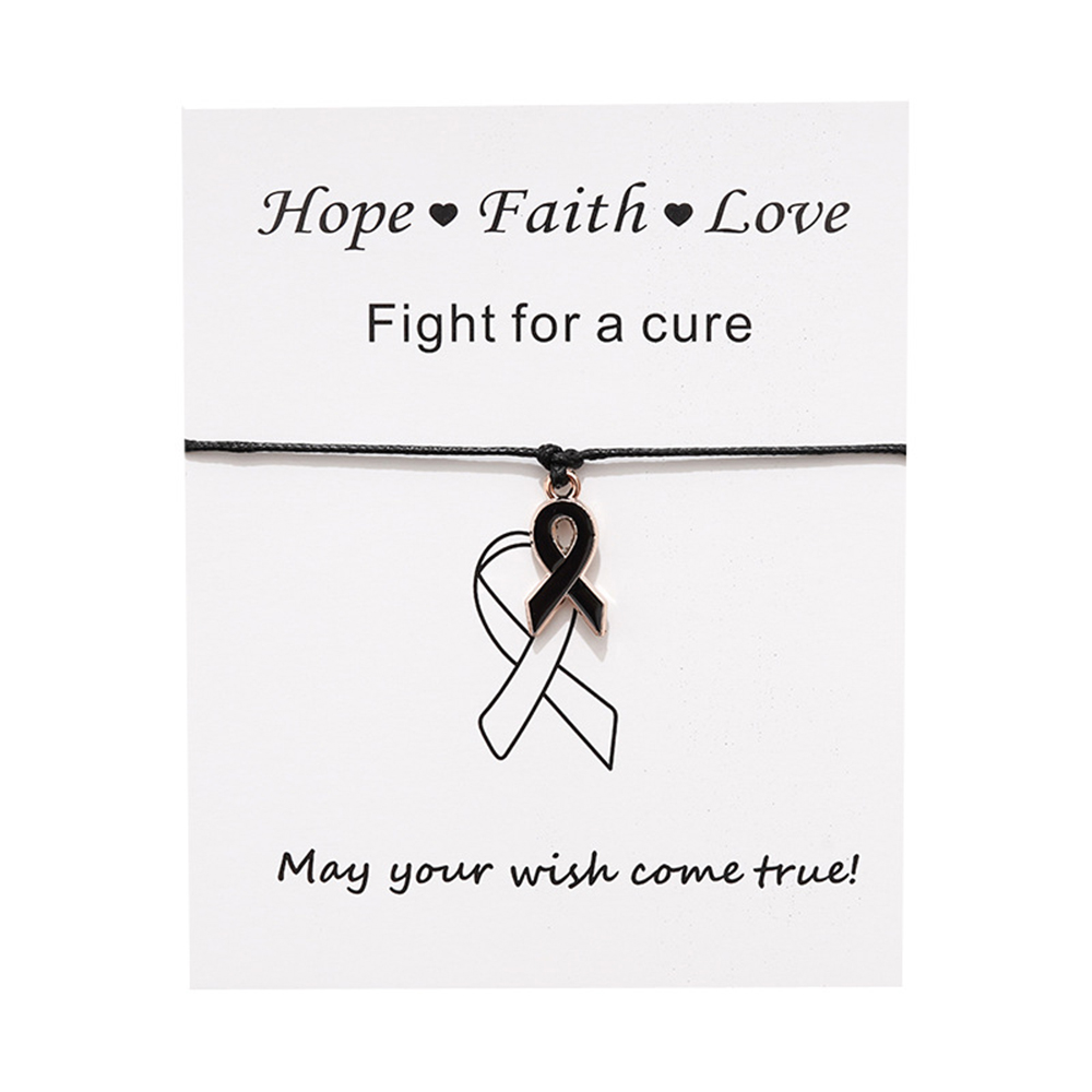 Breast Cancer Awareness Pink Ribbon Bracelet w/ Card