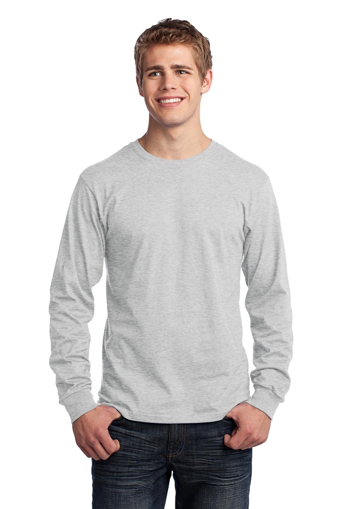 [638702] Port & Company - Long Sleeve Core Cotton Tee. PC54LS (Ash, S)