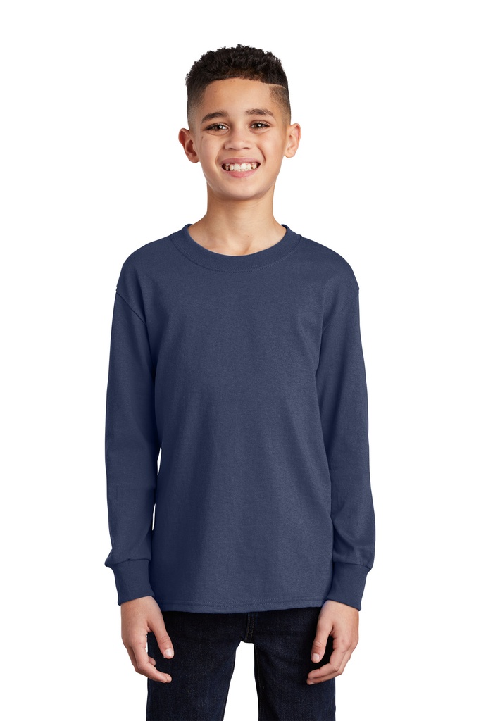 Port & Company Youth Long Sleeve Core Cotton Tee. PC54YLS