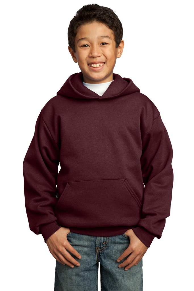 [451761] Port & Company - Youth Core Fleece Pullover Hooded Sweatshirt. PC90YH (Maroon, XS)