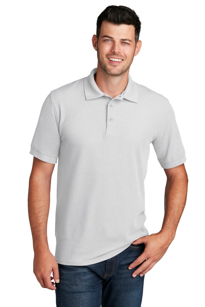 [826452] Port & Company Core Blend Pique Polo. KP155 (White, S)