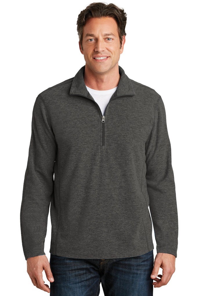[1103071] Port Authority Heather Microfleece 1/2-Zip Pullover. F234 (Black Char Hea, XS)